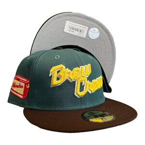 New Era Milwaukee Brewers Brew Crew 59FIFTY Hat Cap Cooler Side Patch